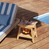 Tangkula 20" Teak Wood Shower Bench w/ Storage Shelf Adjustable & Anti-slip Foot Pads Bathroom Spa Bathing Stool - 3 of 4