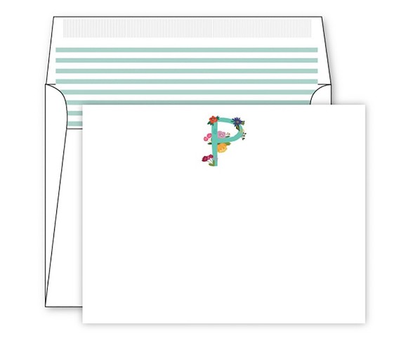 Die -Cut Social Set Vintage Floral Monogram - P