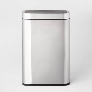 Motion Wastebasket with Liner - Brightroom™: Stainless Steel Touchless Kitchen Trash Can, 11.8 Gallon, Silver - 1 of 4