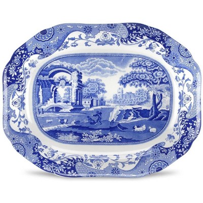 Blue Italian 14-Inch Ceramic Oval Serving Platter