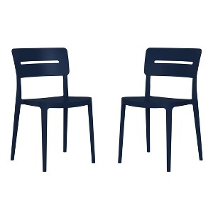 WestinTrends Playa Outdoor Modern Stackable Plastic Patio Dining Chairs (Set of 2) - 1 of 4