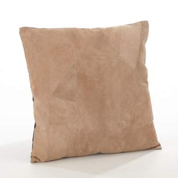 Saro Lifestyle The Corium Collection Classic Leather Lumbar Throw Pillow, Poly Filled