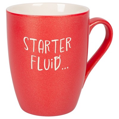 Elanze Designs Starter Fluid Crimson Red 10 ounce New Bone China Coffee Cup Mug
