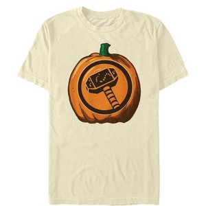 Men's Marvel Halloween Thor Hammer Pumpkin T-Shirt - 1 of 3