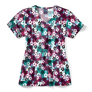 Zoe and Chloe Zoe+Chloe Performance V-Neck Print Scrub Top - 1 of 1