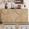 4-Door Large Storage Sideboard Wood Sideboard Cabinet with Semi-Circular Handles and Adjustable Shelves for Dining Room Kitchen and Living Room Black - 4 of 4