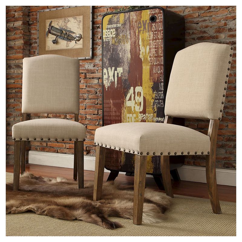 Set of 2 Cobble Hill Nailhead Accent Dining Chair Wood - Inspire Q, 5 of 14