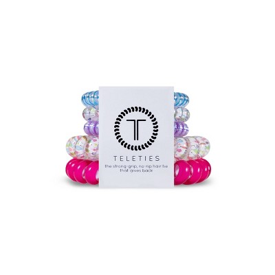 TELETIES All Wrapped Up Holiday Mixed Hair Elastics - 5ct - Pink