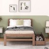 CAVINAS Twin Size Platform Bed,Modern Bed Frame for Bedroom,No Box Spring Needed,White/Gray/Walnut - 2 of 4