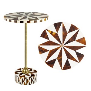 JONATHAN Y Calix Contemporary Minimalist Metal/Cork Round End Table - 1 of 4