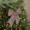 Northlight Houndstooth Plaid Bow Christmas Ornament - 7.5" - Brown and Cream - 2 of 4