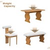 Mid-Century Wood Dining Set for 6, Rectangular Dining Table with 4 Chairs and Bench, Padded Seats for Living Room Dining Room-Tanpinhause - 3 of 4