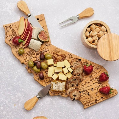 California State Shaped Bamboo Cutting and Serving Board