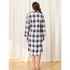 Cheibear Womens Button Down Plaid Heart Printed Shirtdress Sleepshirt  Loungewear Pajama Shirt Dress : Target