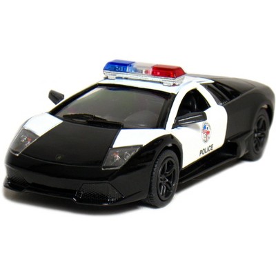 KiNSMART Lamborghini Murcielago LP640 1:36 Scale 5" Die Cast Model Super Sports Car Toy (Black Police)