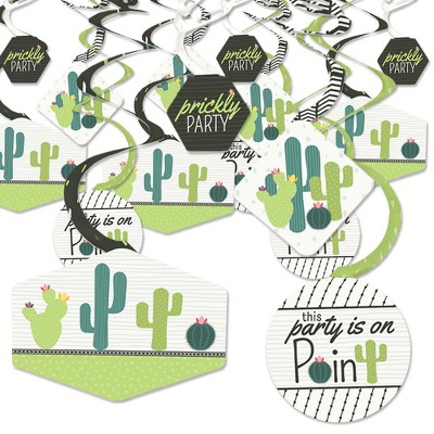 Big Dot of Happiness Prickly Cactus Party - Fiesta Party Hanging Decor - Party Decoration Swirls - Set of 40