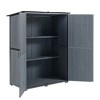 GDFStudio Morton Modern 69" Fir Wood and Metal Outdoor Waterproof Storage Shed - 4 of 4