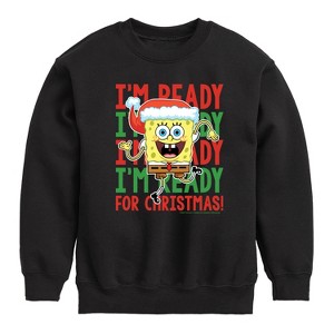 Boys' - SpongeBob SquarePants - I'm Ready For Christmas Graphic Long Sleeve Fleece Sweatshirt - 1 of 4