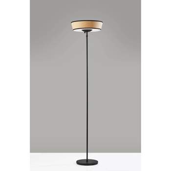 300W Harper Floor Lamp Black/Natural - Adesso