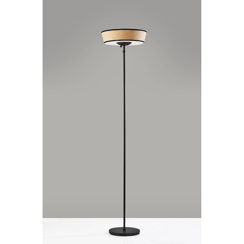 300W Harper Floor Lamp Black/Natural - Adesso, 1 of 6