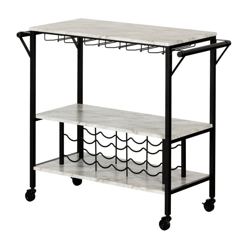 Maliza Bar Cart with Wine Bottle Storage and Wine Glass Rack - South Shore, 1 of 12