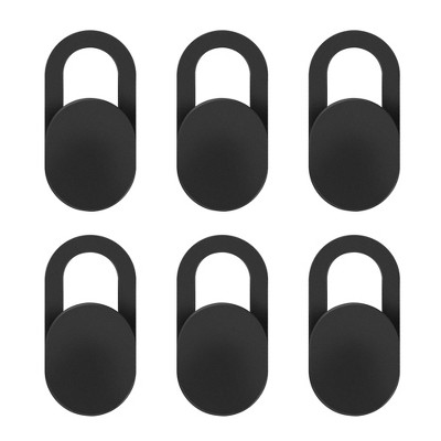 INSTEN - 6 pack Webcam Cover Ultra Thin Adhesive, Slide Cap, Protect Lens and Privacy, Compatible with Laptop Tablet iPhone iPad, Oval, Black