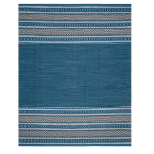 Blue/Gray Stripe Woven Area Rug 8