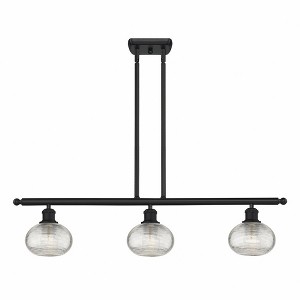 Ithaca - 3 Light Stem Hung Island In Industrial Style-7.5 Inches Tall and 36 Inches Wide - 1 of 1