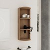 3-Tier Bathroom Corner Shelves, 12" Wall-Mounted Storage Rack with Hair Dryer Shelves,Side Cabinet Organizer,Wood Corner Shelf for Small Spaces Decor - 2 of 4