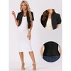 INSPIRE CHIC Women's Casual Open Front 3/4 Sleeve Collarless Business Blazer Cardigan - 2 of 4