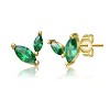 Guili Kids 14K Gold-Plated Red Cubic Zirconia Fern Leaf Stud Earrings – Elegant and Lightweight Design for Everyday and Special Occasions - 2 of 4