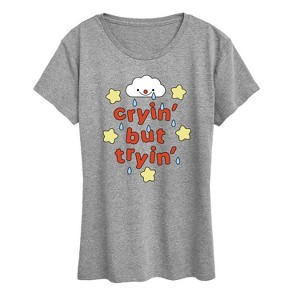 Women's - Instant Message - Cryin But Tryin Short Sleeve Graphic T-Shirt - 1 of 4