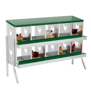 Chicken Nesting Box with Roll Out Egg Tray, Heavy Duty Galvanized Steel, Rustproof & Ventilated Laying Box for Chickens/Ducks, Wall Mount - 1 of 4