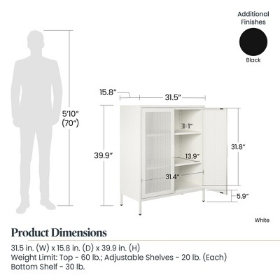 White Metal Lockable Cabinet with Adjustable Shelving