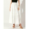 Allegra K Women's Boho Summer Smocked Elastic Waist Tiered A-Line Beach Maxi Skirt - 3 of 4