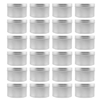 Cornucopia Brands 8oz Metal Candle Tins, 24pk; Round Containers For Candles, Arts & Crafts, Storage & More, Bulk Quantity
