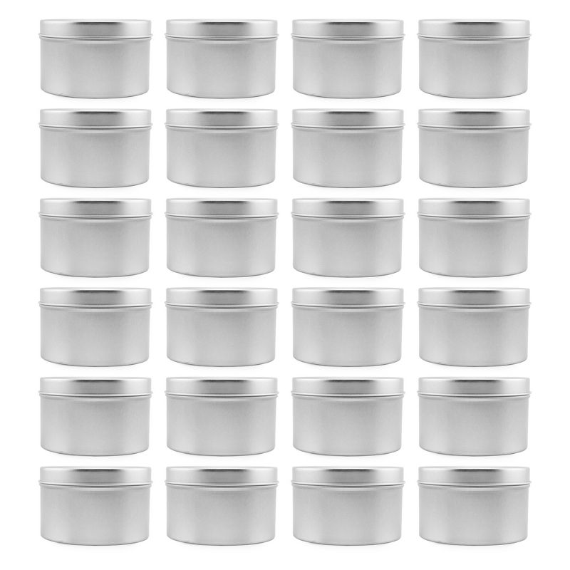 Cornucopia Brands 8oz Metal Candle Tins, 24pk; Round Containers For Candles, Arts & Crafts, Storage & More, Bulk Quantity, 1 of 8