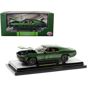 1970 Ford Mustang Mach 1 428 Green Metallic with Light Green Hood Limited Ed to 6550 pcs 1/24 Diecast Model Cars by M2 Machines - 1 of 3