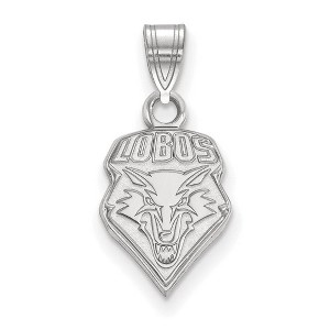 Black Bow Jewelry 14k White Gold New Mexico Lobos NCAA Small Pendant - 1 of 3