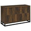 Oak Sideboard with 2 Shelves and 4 Doors Modern Indoor Storage Cabinet in Engineered Wood Metal Frame for Living Room Dining Buffet Kitchen - 4 of 4