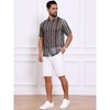 INSPIRE CHIC Men's Striped Retro Short Sleeve Button Down See Through Shirts - 2 of 4