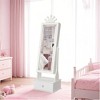 COZONY Kids Jewelry Armoire with Full-Length Mirror & LED, Freestanding Jewelry Cabinet with 3 Drawers, Organizer Vanity for Girls - 3 of 4