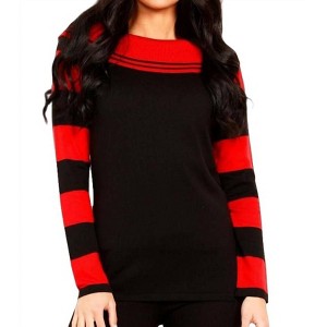 Women's Stripe Cowl Neck Sweater - Angel Apparel - 1 of 2