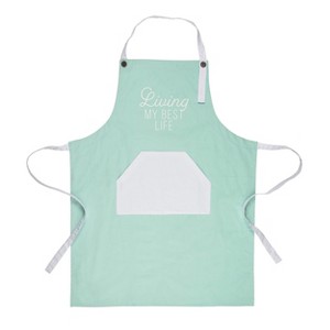 Totalee Gift Living My Best Life Apron Cotton Green - 1 of 3