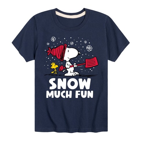 Boys' - Peanuts - Snoopy and Woodstock Snow Much Fun Short Sleeve Graphic T-Shirt - image 1 of 4