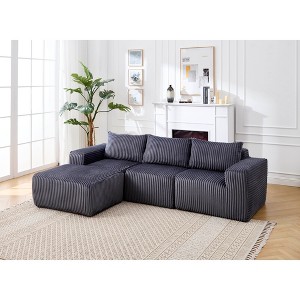 100.79" Modern Cloud Upholstered Modular L-Shaped Sectional Sofa with Deep Seats and Right-Facing Chaise, No Assembly Couch - 1 of 4