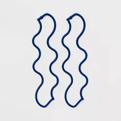 Curvy Linear Cubic Zirconia Drop Earrings - Universal Thread™ Blue