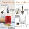 4 Pack 7 OZ Syrup Dispenser Bottles Set With Metal Pour Spout and Labels for Syrups - 3 of 4