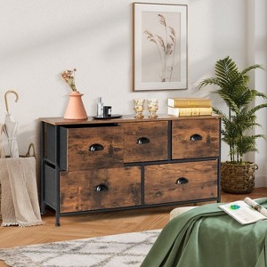 ORRD 5-Drawer Dresser Organizer with Wooden Top, Fabric Storage Cabinet for Bedroom & Closet - 1 of 4