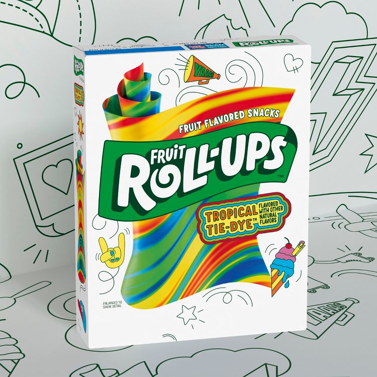 Betty Crocker Fruit Roll-Ups Tropical Tie-Dye Snacks - 10ct/5oz: Gluten-Free, Plant-Based, 4 of 8